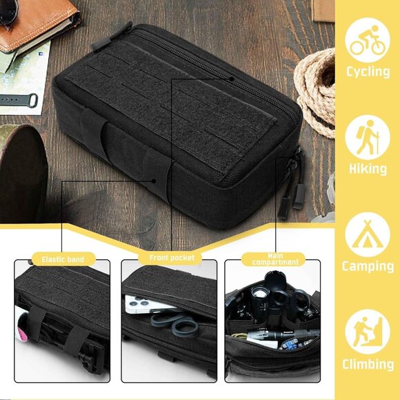 Durable MOLLE Utility Pouches - 2 Pack Tactical Organizers with Zipper Closure - Picture 3 of 10